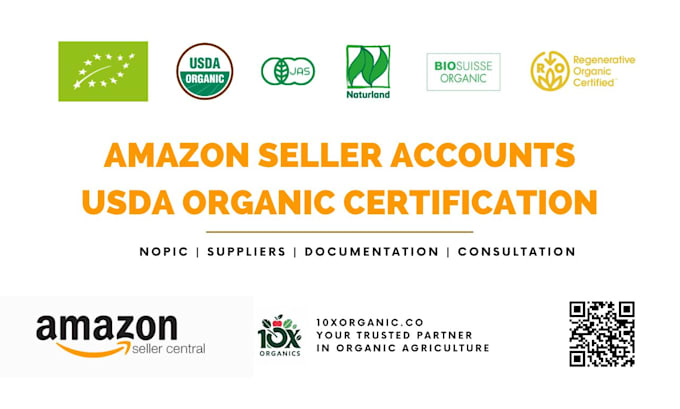 Gig Preview - Consult to obtain usda organic certificate and nopics to amazon seller account