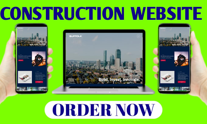 Gig Preview - Construction website roofing website wordpress website construction plumbing web