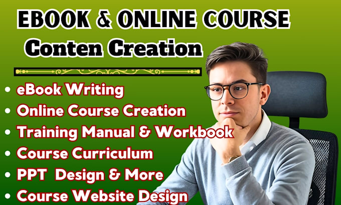 Gig Preview - Create ebook online course content course curriculum lesson plan workbook design