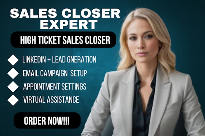 Gig Preview - Be your sales closer expert linkedin lead generation and virtual assistance