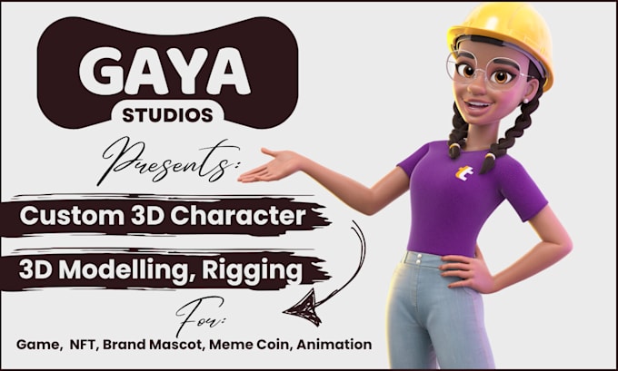 Gig Preview - Sculpt disney pixar style 3d cartoon character modelling, 3d texturing, rigging