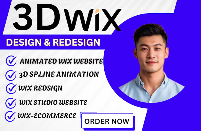 Gig Preview - Interactive 3dwix website 3d animated wix studio website 3d wix spline animation