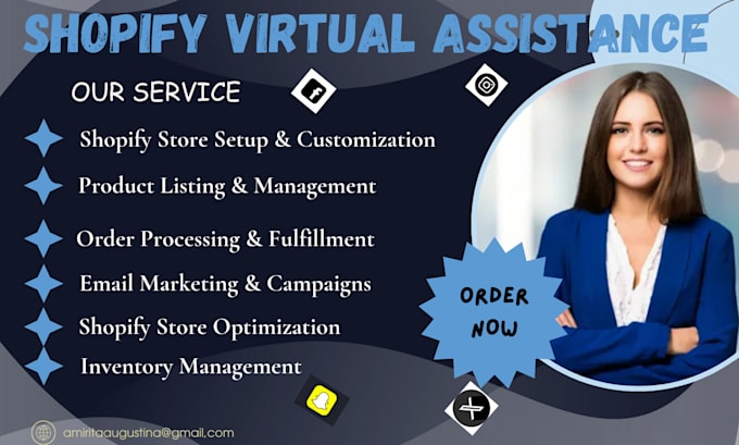 Gig Preview - Be your shopify virtual  assistant ,shopify mentor shopify store manager