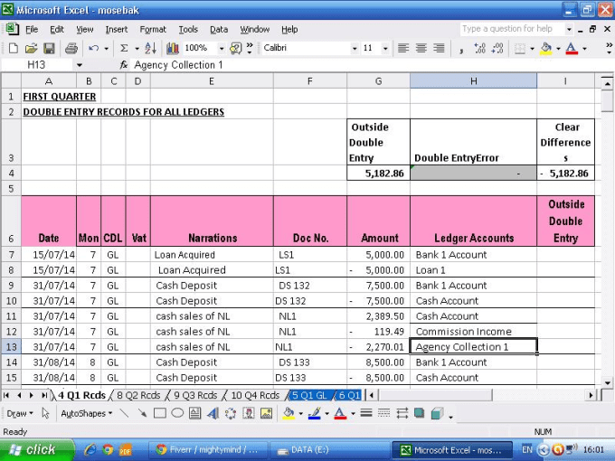 Gig Preview - Make accounting ledgers from your data in excel