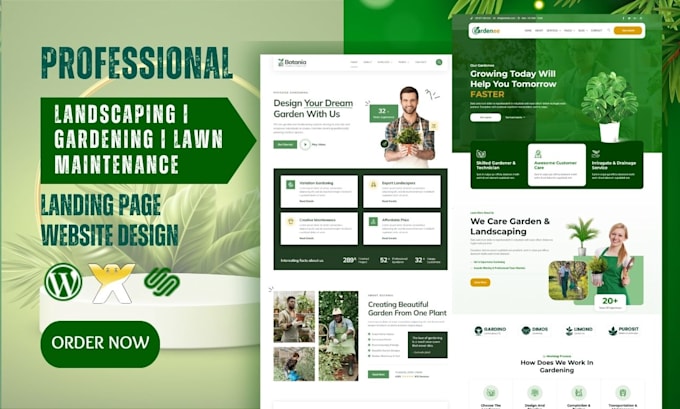 Gig Preview - Develop a modern landscaping website, gardening website, lawn care website