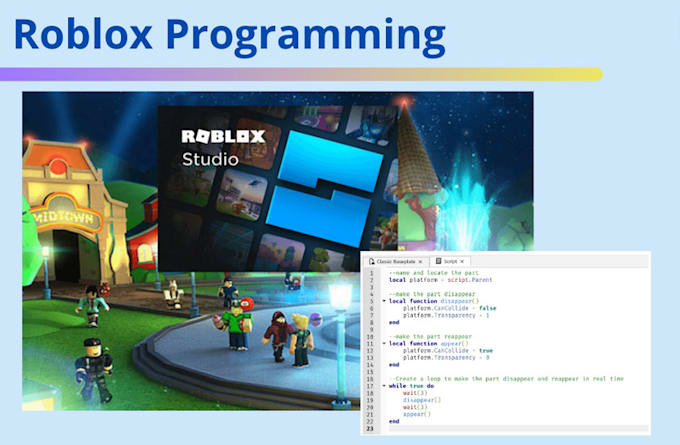 Gig Preview - Script, animate, vfx, map building, game development and be your roblox scripter