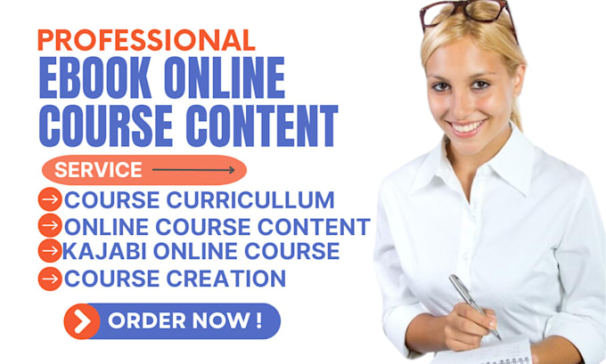 Gig Preview - Create ebook online course content course creation on kajabi, developmental book