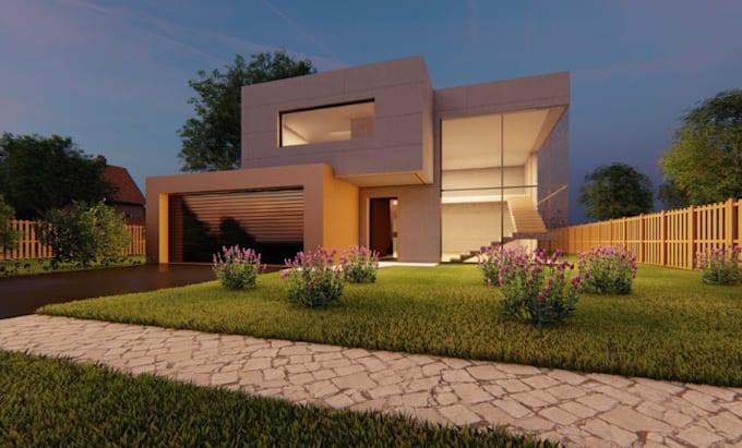 Gig Preview - 3d house interior and exterior lighting design using relux, dialux evo