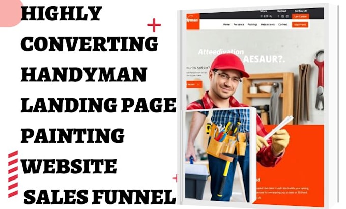 Gig Preview - Design handyman landing page painting website home renovation sales funnel