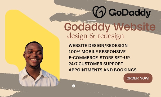 Gig Preview - Godaddy website design, godaddy website redesign, godaddy ecommerce website