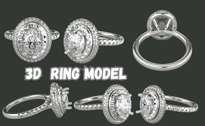 Gig Preview - Do 3d jewelry models and realistic renders for rings pendant earrings