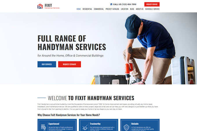 Gig Preview - Design  plumbing website roofing plumbing flooring handyman website construction