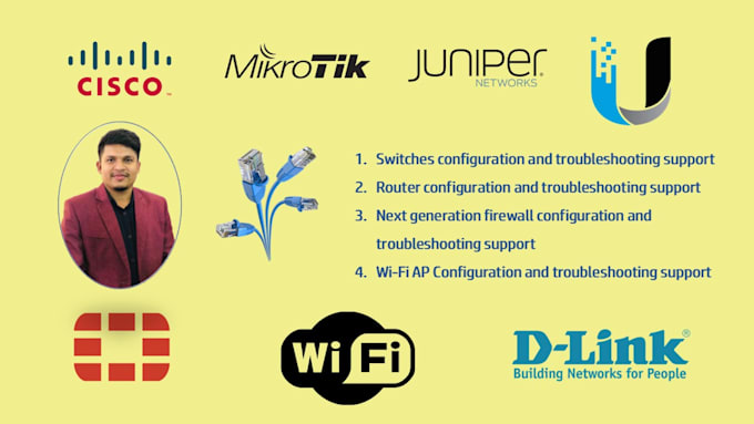 Gig Preview - Do cisco, mikrotik, fortigate, unifi, juniper device support