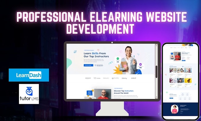 Gig Preview - Develop elearning and online course website with learndash lms or tutor lms