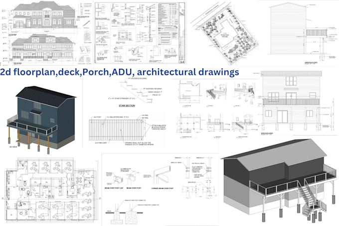 Bestseller - do 2d floor plan,deck,porch,adu,architectural drawing, draftsman autocad drawing