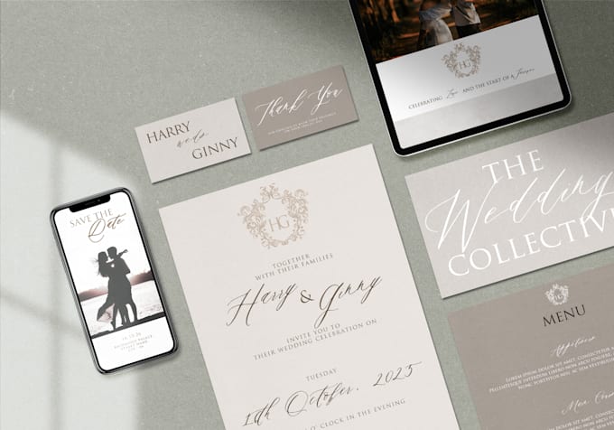 Gig Preview - Design modern beautiful wedding stationery or invites