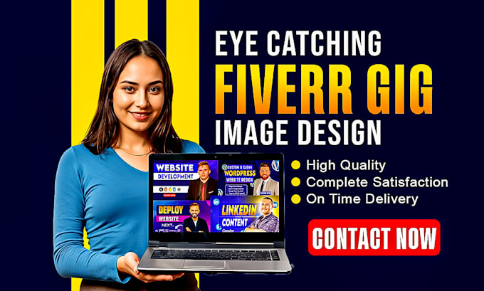 Gig Preview - Design eye catching fiverr gig thumbnail and gig image that convert