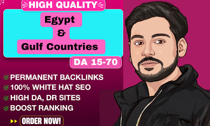 Gig Preview - Do high da guest post on egypt and gulf country blogs with dofollow backlinks