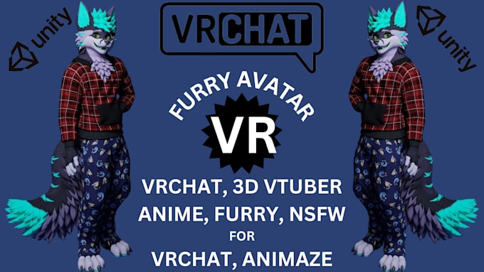 Gig Preview - Vrchat avatar furry nsfw 3d model 3d vtuber model vrc avatar fursona anime model