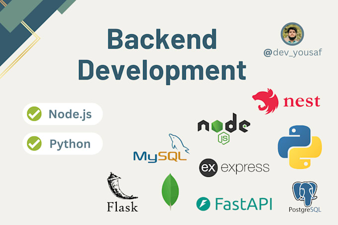 Gig Preview - Be your backend developer for nodejs, expressjs, mongodb, sql applications