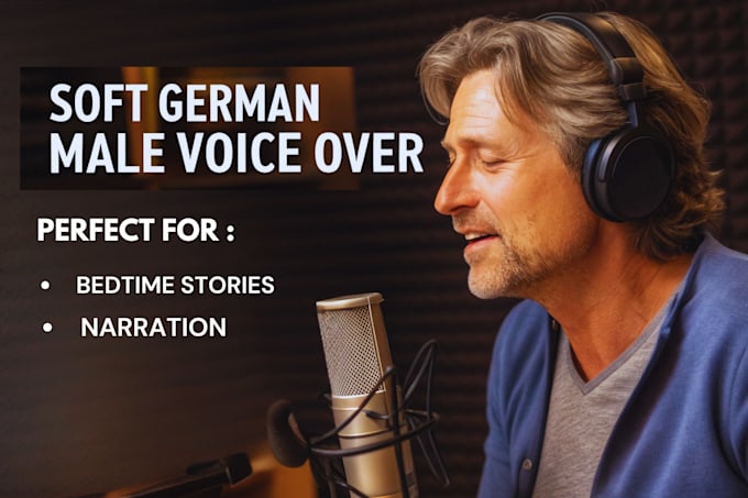 Gig Preview - Record a calming warm and soothing german male voiceover for childrens stories