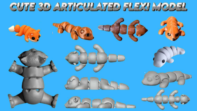 Gig Preview - Sculpt 3d articulated model 3d bjb 3d toy doll flexi model for 3d printing