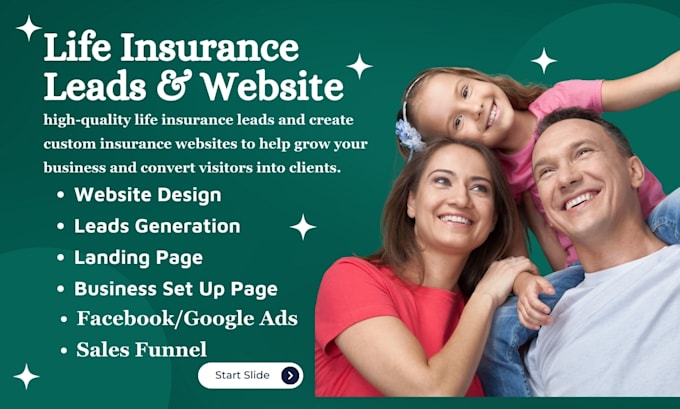 Gig Preview - Generate life insurance leads insurance leads insurance website life insurance