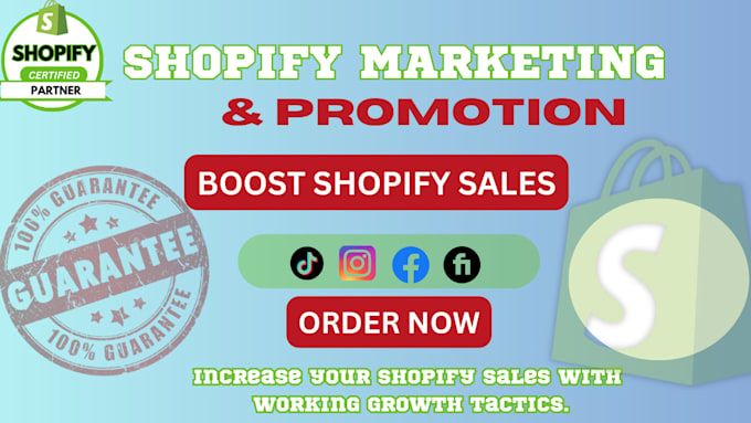 Gig Preview - Do shopify promotion, dropshipping marketing and boost shopify sales