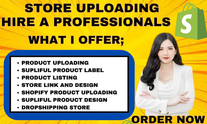 Gig Preview - Upload products to shopify store product listing via etsy woocomerce amazon wix