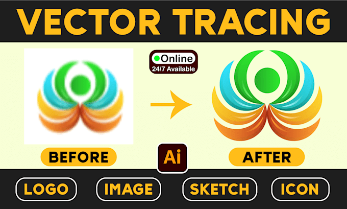 Gig Preview - Do manual vector tracing, redraw logo or image, convert to vector quickly