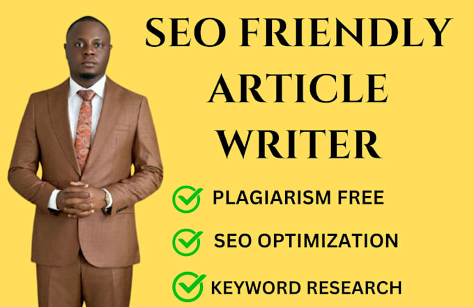 Gig Preview - Do optimized SEO article writing, blog post writing, content writer, copywriting