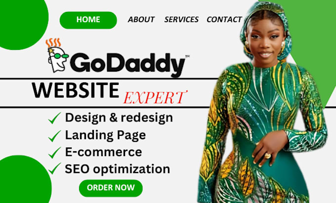 Gig Preview - Do godaddy website design godaddy website redesign develop godaddy