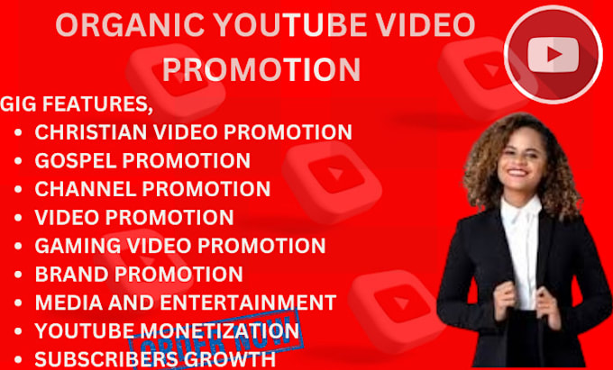 Gig Preview - Super fast organic youtube channel promotion in the USA for super growth