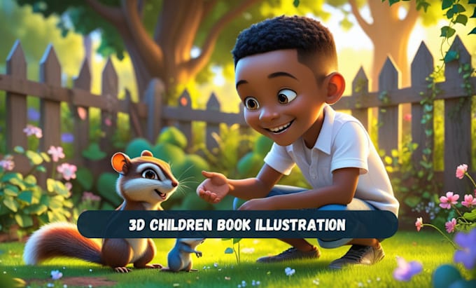 Bestseller - draw 3d children book illustration, 3d black african american story book, cover