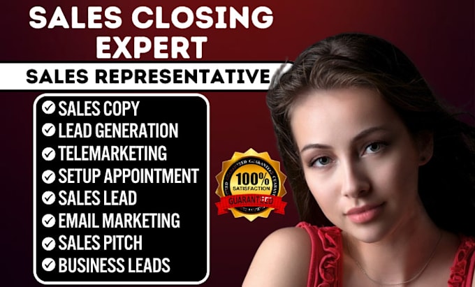 Gig Preview - Do sales representative sales closer sales expert sales agent lead generation