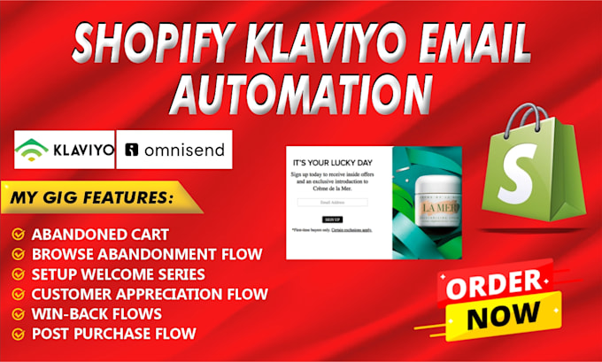 Gig Preview - Setup ecommerce email marketing flows in klaviyo