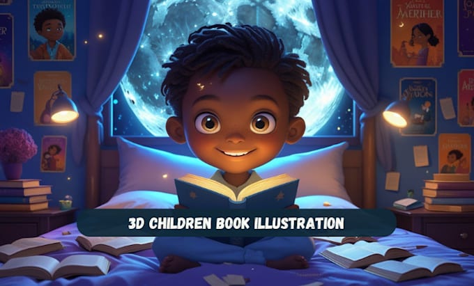 Bestseller - draw black african american book illustration, children storybook illustration