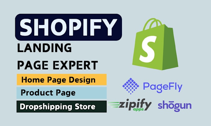 Gig Preview - Design shopify landing page clone one product page store with pagefly, shogun