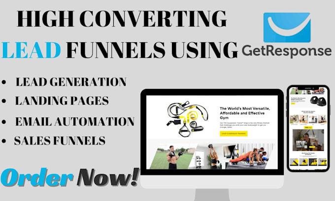 Gig Preview - Setup lead or sales funnel, design landing page using getresponse