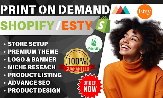 Bestseller - setup esty shopify print on demand esty printify seo product demand listing