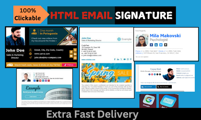 Gig Preview - Design responsive HTML email signature compatible with gmail,out look,apple mail