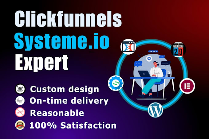 Gig Preview - Build sales funnel in clickfunnels, systeme io landing page