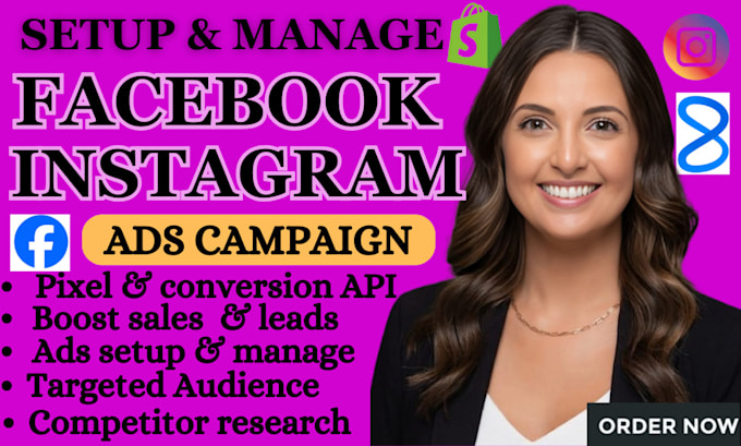 Gig Preview - Setup manage facebook instagram ads campaign fb ads manager to boost your sales