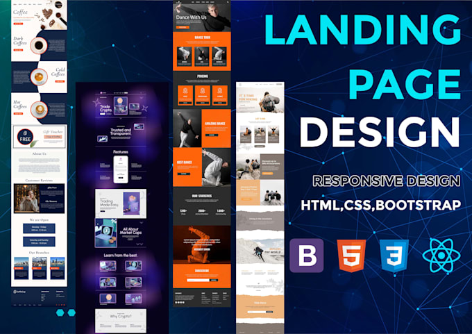 Gig Preview - Design a high converting modern and responsive landing page