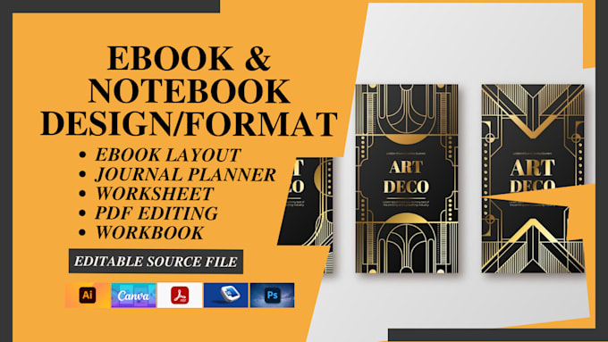 Gig Preview - Design, format, edit journal interactive canva book notebook journal planner kdp