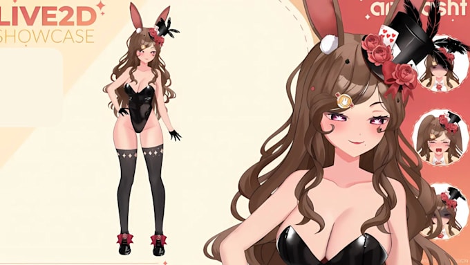 Bestseller - draw female live2d male vtuber model vtuber rigging pngtuber nsfw 2d chibi model