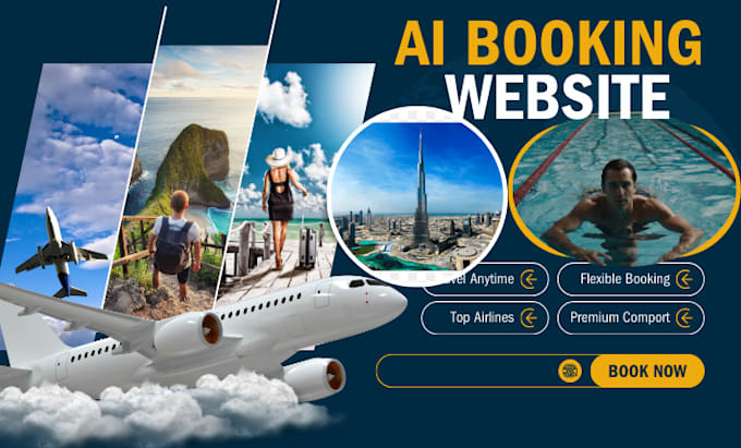 Gig Preview - Build hotel ai booking webiste, flights airbnb vrbo car rentals tour reservation