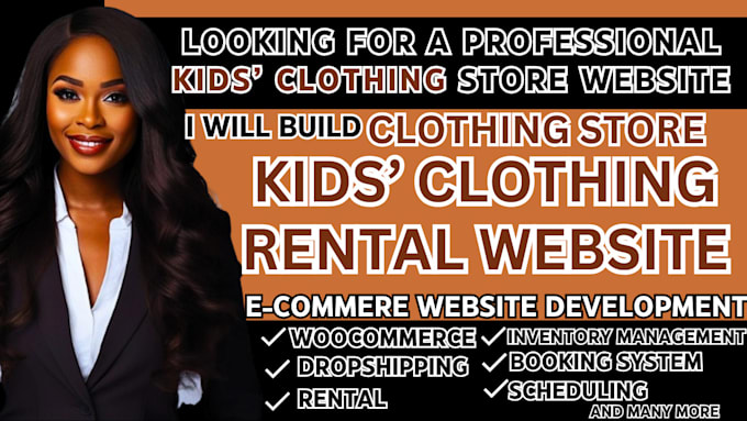 Gig Preview - Clothing store website kid clothing rental website dropshipping clothing store