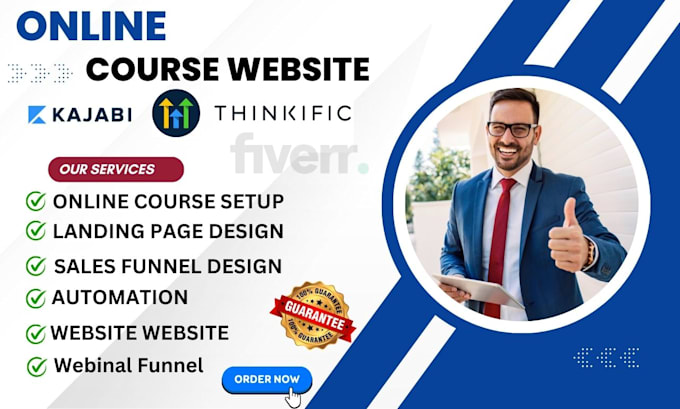 Bestseller - create online course website on gohighlevel learnworlds kajabi thinkific