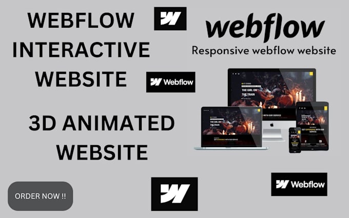 Gig Preview - Interactive 3d animated webflow website 3d spline lottie animation threejs gsap